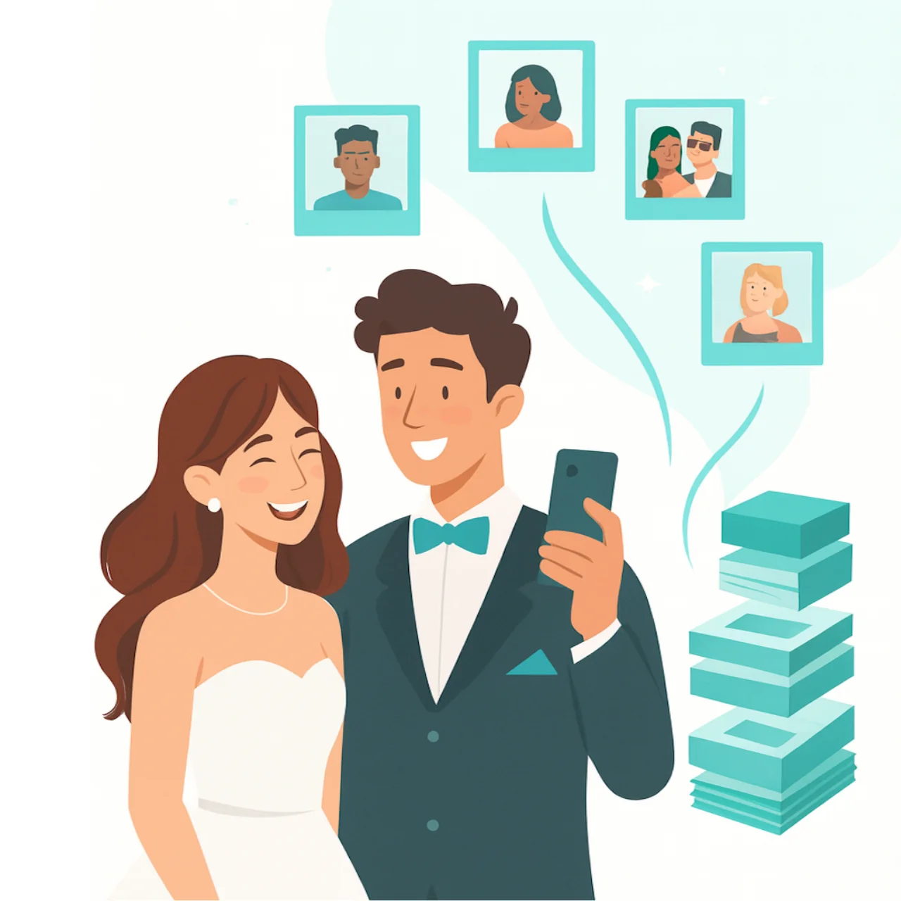 Album sharing interface with one-tap sharing